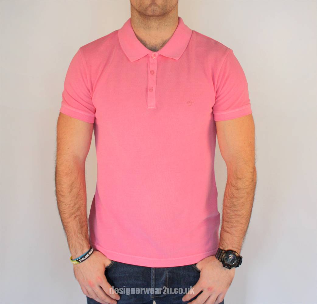 pink armani polo shirt